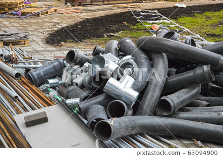 Large black plastic sewer plumbing pipes 63094900