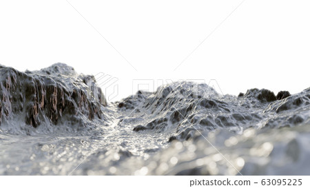 Snowy Mountains peaks isolated on white background 63095225