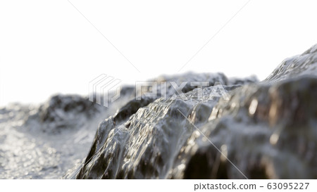 Snowy Mountains peaks isolated on white background 63095227