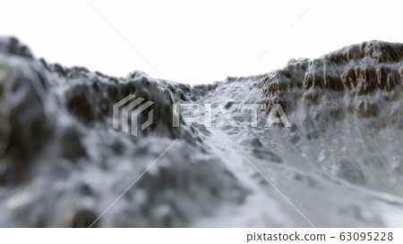 Snowy Mountains peaks isolated on white background 63095228