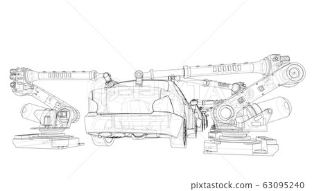 Assembly of motor vehicle. Vector 63095240