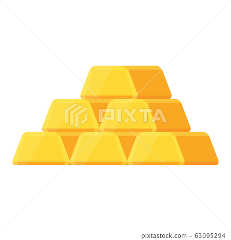 Gold ingots isolated on white background. 63095294