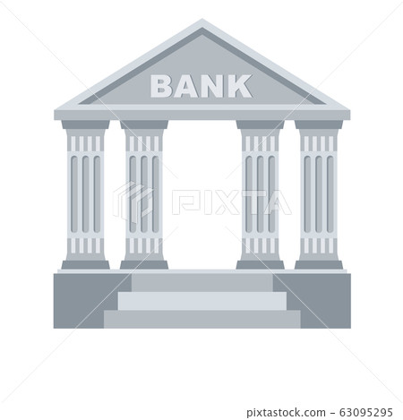 Bank building flat vector icon. Classic view 63095295