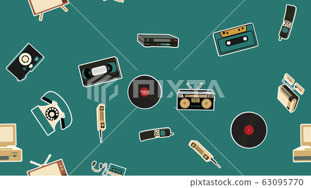 Texture, seamless pattern of old retro hipster  63095770