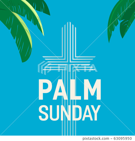 Palm Sunday holiday vector poster background 63095950
