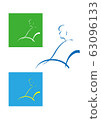Illustration of a person in a wheelchair and a wheelchair 63096133