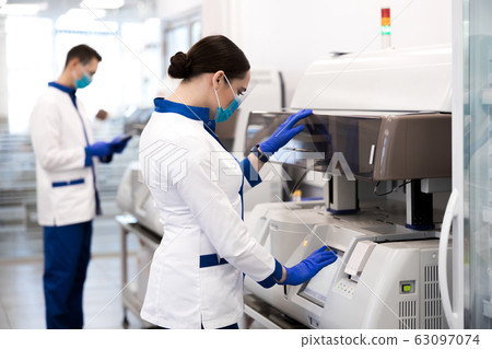 Female researcher doing molecular allergy diagnostics in laboratory Female researcher doing molecular allergy diagnostics in laboratory 63097074