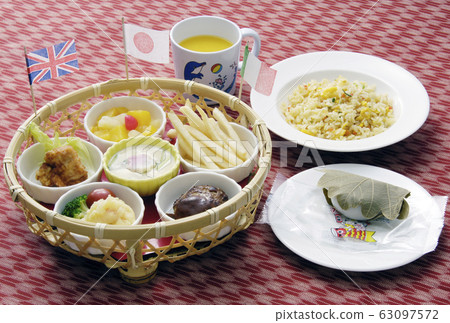 Children's lunch, Children's Day meal, Boys' Festival, celebratory meal, children's menu, image material Children's lunch, Children's Day meal, Boys' Festival, celebratory meal, children's menu, image material 63097572