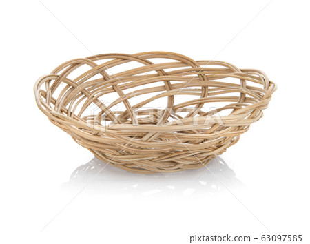 vintage weave wicker basket isolated on white 63097585