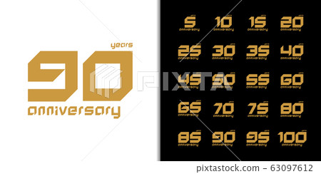 Set of trendy anniversary logotype.  63097612