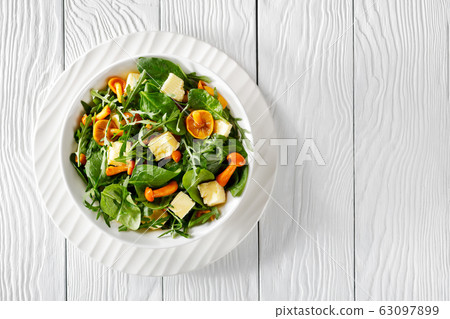 fresh salad of greens, mushrooms, cheddar cheese fresh salad of greens, mushrooms, cheddar cheese 63097899