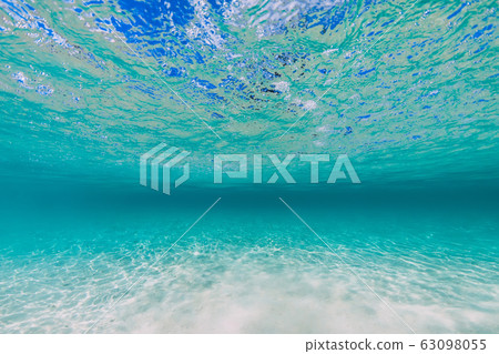 Tropical transparent ocean with sandy bottom underwater in tropics 63098055