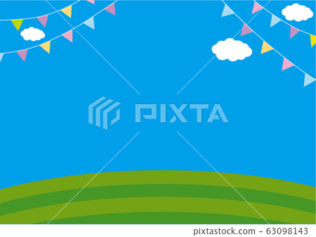 Blue sky and garland background d - Stock Illustration [63098143] - PIXTA