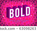 Bold 3d Font. Alphabet letters, numbers and symbols. Typography design vector 63098263