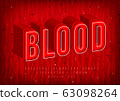 Blood Alphabet, thermal hot letters, trendy red font. Numbers and symbols 63098264