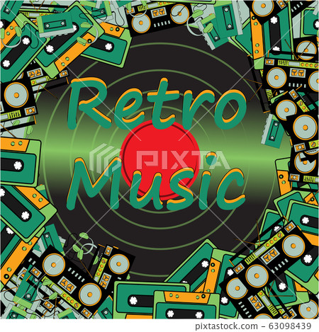 Texture frames inscription retro music electro Texture frames inscription retro music electro 63098439