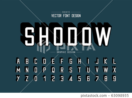 Shadow font and alphabet vector, Typeface and letter number design, Graphic text on background Shadow font and alphabet vector, Typeface and letter number design, Graphic text on background 63098935