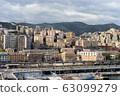 Architecture of the Old Port area of Genoa. View from the sea. Italy 63099279