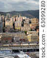 Architecture of the Old Port area of Genoa. View from the sea. Italy 63099280