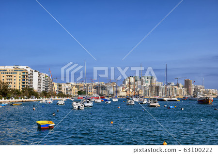 Sliema Town Skyline Sea View In Malta Sliema Town Skyline Sea View In Malta 63100222