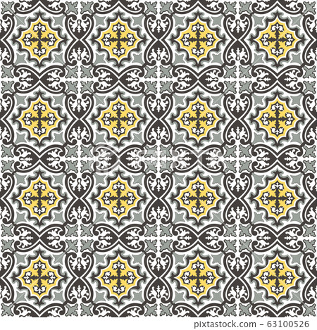 Abstract floral seamless pattern. Geometric asian ornament. 63100526