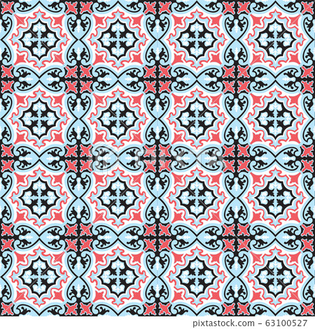 Abstract floral seamless pattern. Geometric asian ornament. 63100527