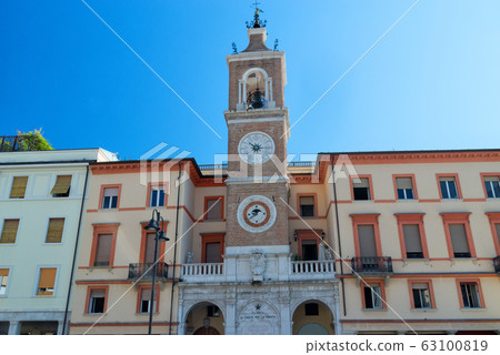 clock tower on the piazza martiri in rimini 63100819