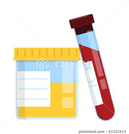 Blood and urine samples vector isolated. Medical 63101913