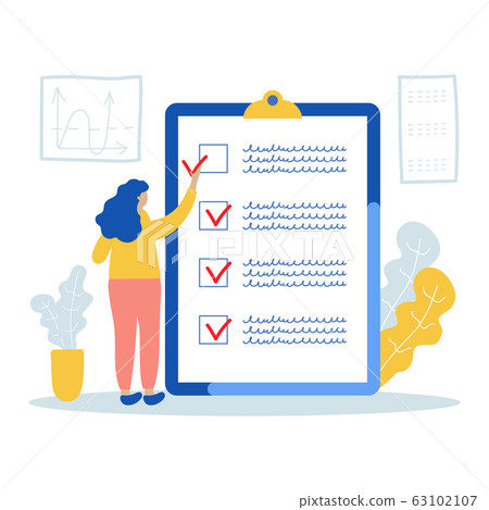 woman notes in terms of points vector illustration woman notes in terms of points vector illustration 63102107