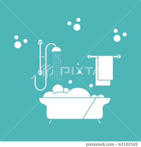 Vector Bathroom Bathtub Shower Washing, bathing Vector Bathroom Bathtub Shower Washing, bathing 63102585