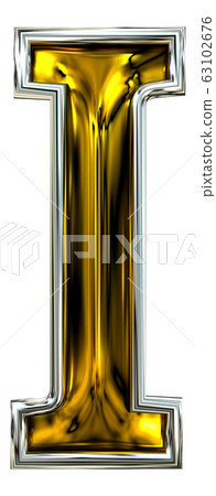 3D rendering. Uppercase Letter I. 3D rendering. Uppercase Letter I. 63102676