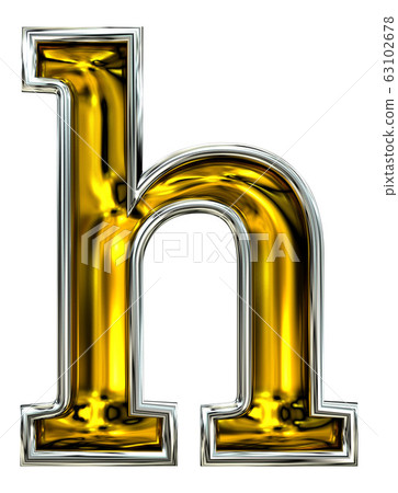 3D rendering. Lowercase Letter h. 63102678