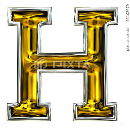 3D rendering. Uppercase Letter H. 63102679