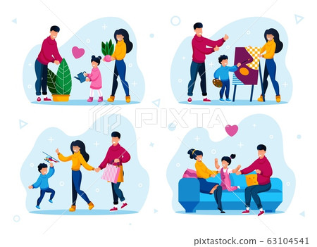 Family Home Routines, Parents Activities Vectors Family Home Routines, Parents Activities Vectors 63104541