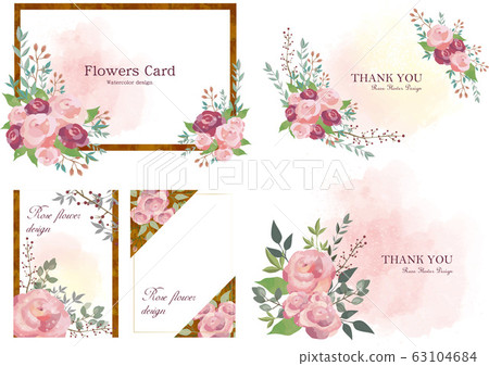 Card Frame With Roses Roses: roses, roses, cards, fashionable,... - Stock Illustration ...