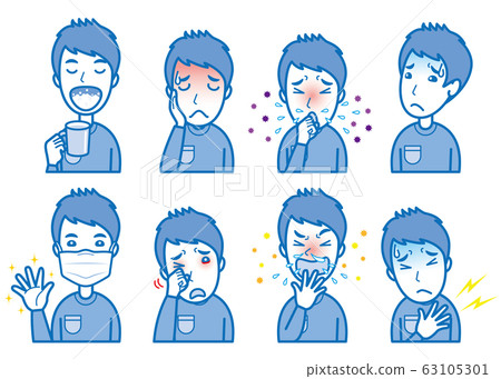 Illustration of an unwell man 63105301