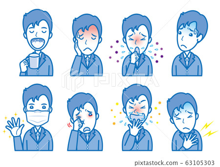Illustration of an unwell businessman 63105303