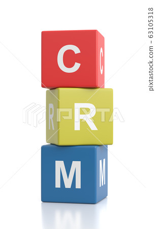 CRM Cubes Isolated on White Background 63105318