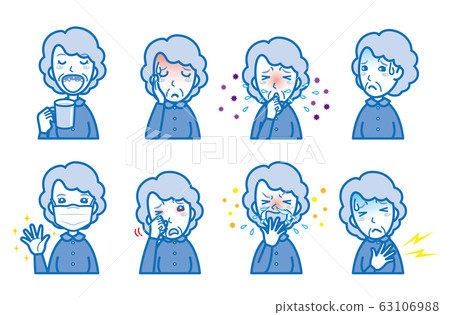 Illustration of an unwell grandmother 63106988