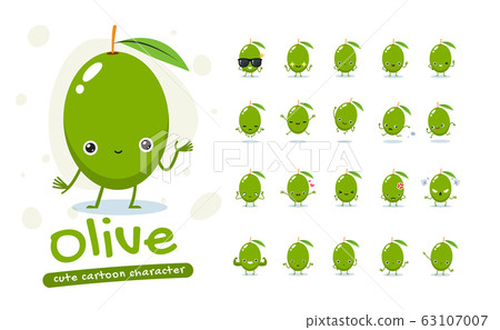 Mascot Set of the Green Olive. Twenty Mascot Mascot Set of the Green Olive. Twenty Mascot 63107007