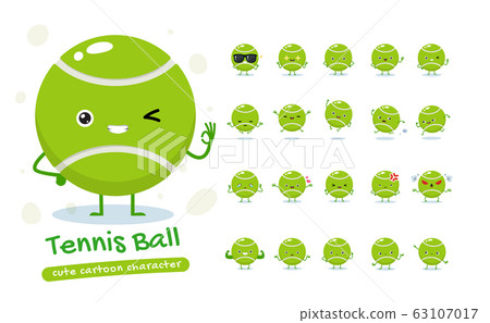 Mascot Set of the Tennis Ball. Twenty Mascot 63107017