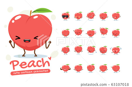 Mascot Set of the Peach. Twenty Mascot poses. 63107018