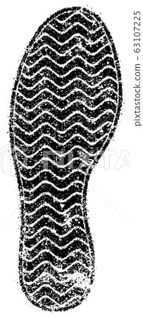 腳印，腳印，鞋印，鞋底黑白插圖（擦） 63107225