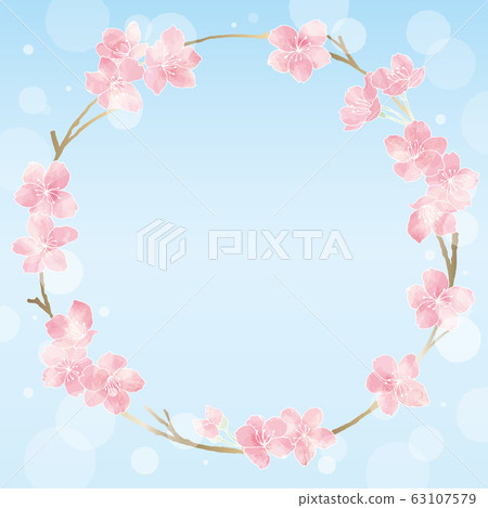 Cherry blossom frame 09 / illustration material / background material Cherry blossom frame 09 / illustration material / background material 63107579