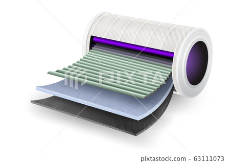 Air purifier filter sheet Kill the virus with UV light. 4 layers advanced technology functions Carbon disinfection and odor, special fine fiber filter, special filter layer for fresh air filter. 63111073