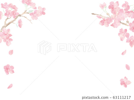 櫻花盛開框架12 /插圖素材/背景素材 63111217