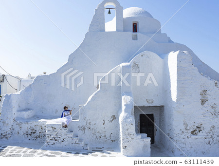 米科諾斯（Mykonos）在Paraportiani教堂2感受到風 63111439