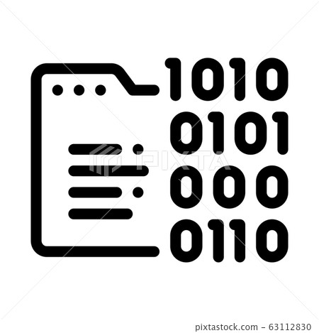 Binary Code Icon Vector Outline Illustration - Stock Illustration ...