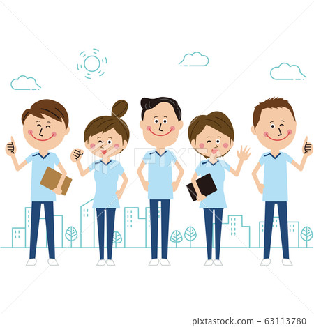 流行物理治療師,職業治療師和言語治療師聚集在戶外 流行物理治療師,職業治療師和言語治療師聚集在戶外 63113780