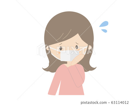 擔心的女人戴著面具 63114012